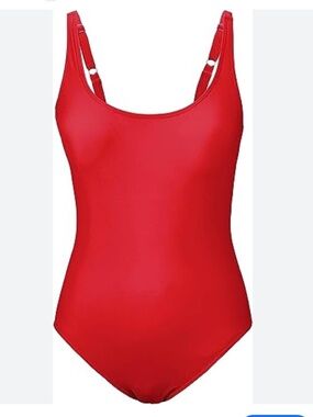 NWOT American Trends Red One-Piece Swimsuit - Classic Scoop Neck Swimsuit